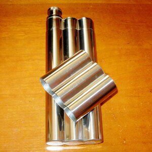 Metal 2 Cigar Case w Whiskey Shot Container Great Cigar Travel Case or Cosplay